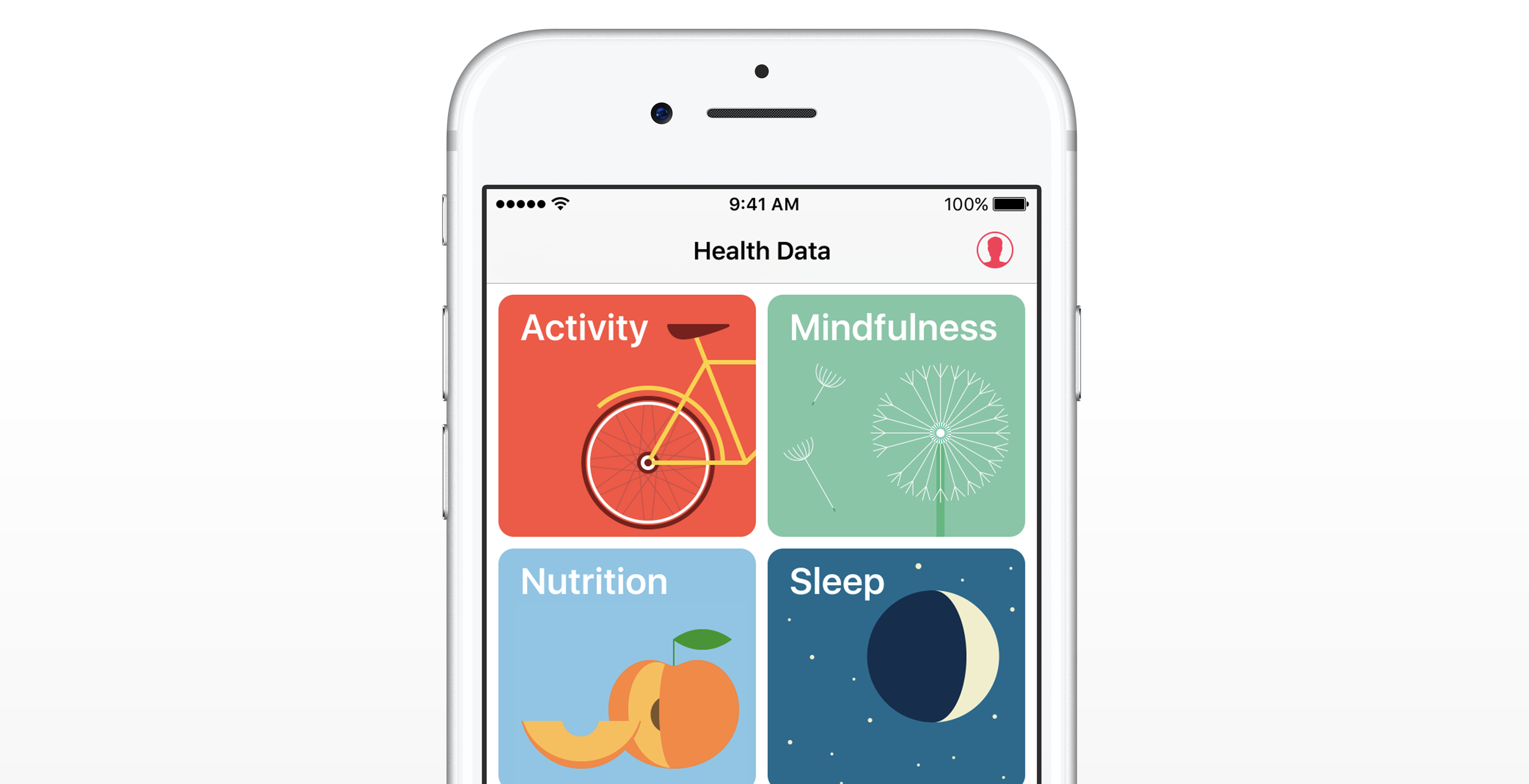 Different sections of Apple's Health app