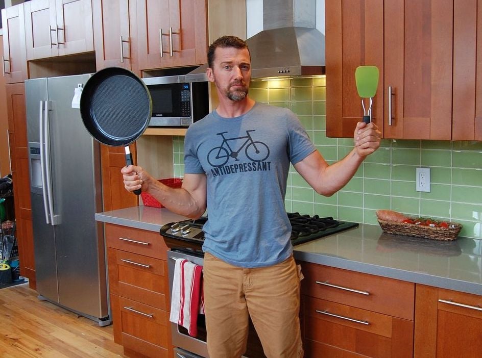 Pete Adeney in his custom-built kitchen