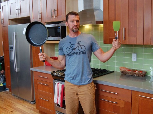 Pete Adeney in his custom-built kitchen