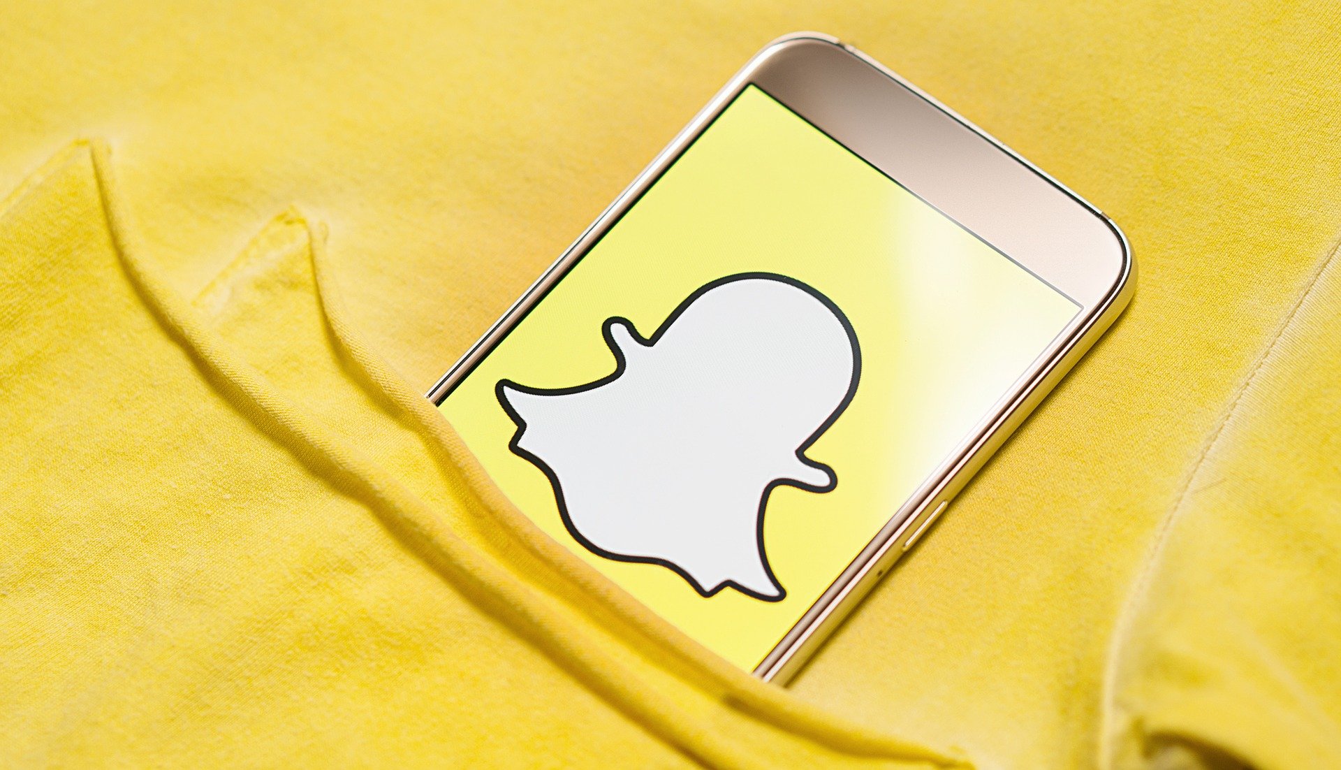 Phone with Snapchat logo
