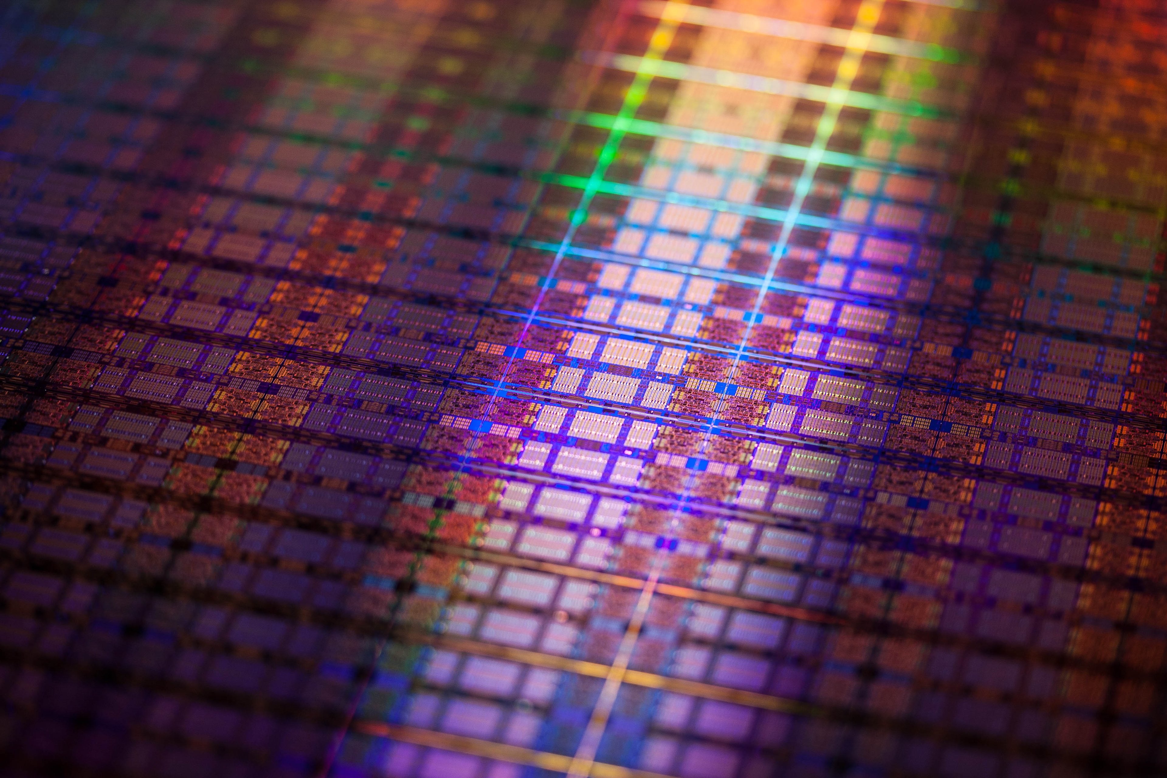 A wafer of Intel chips.