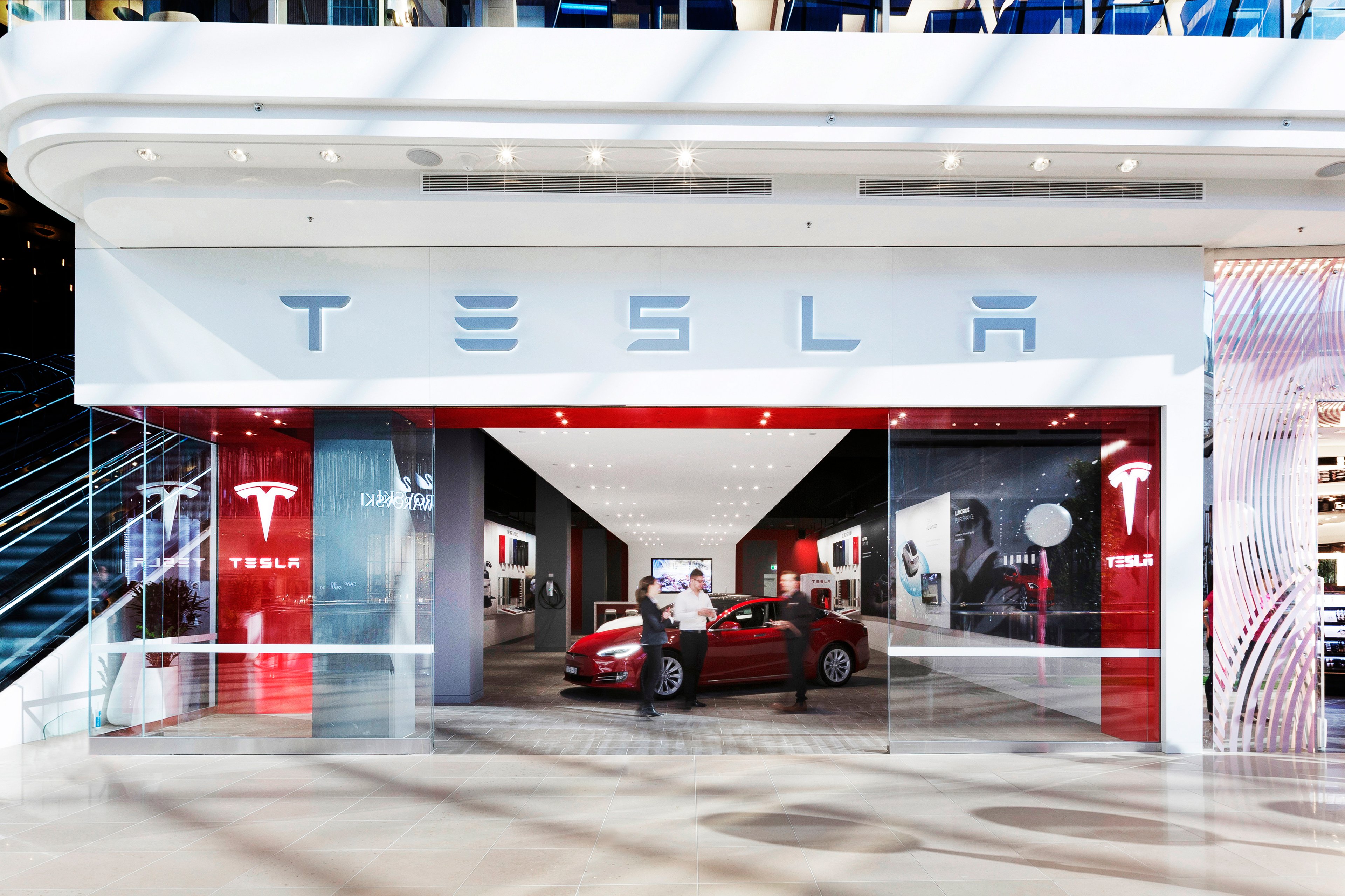 Front of a Tesla store