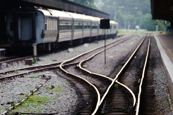 A train-track junction.