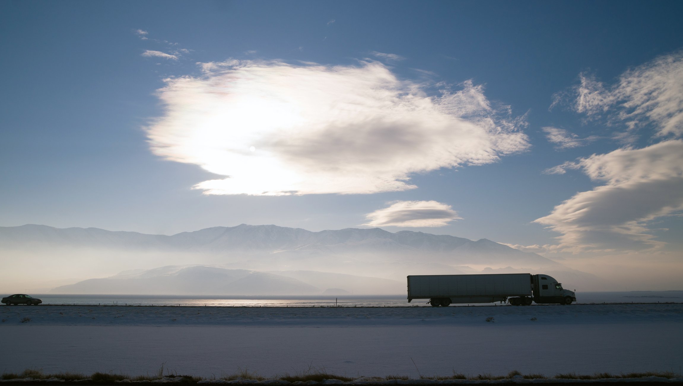 Long haul truck on highway