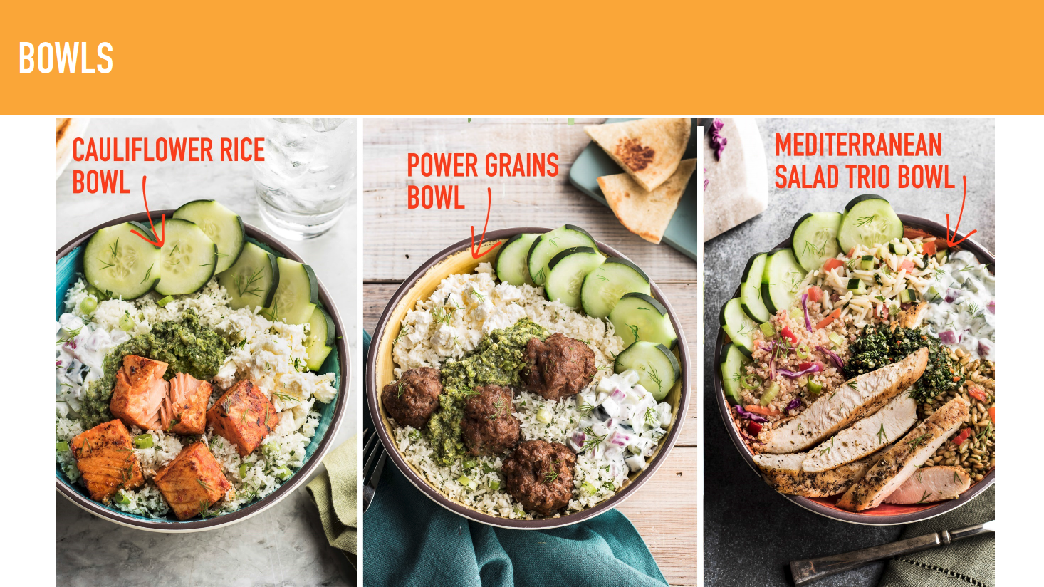 The three new bowl offerings from Zoe's Kitchen