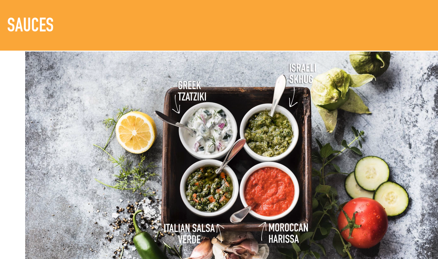 The four new sauces from Zoe's Kitchen