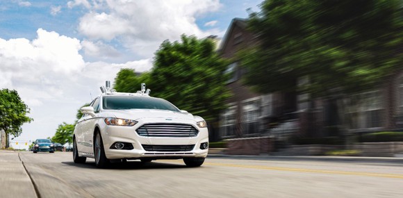 Image of Ford's self-driving Fusion.