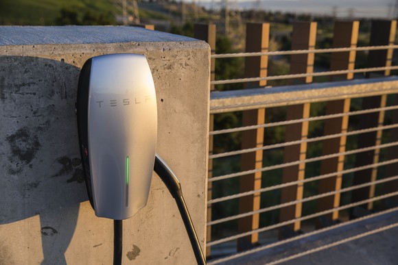 A Tesla destination charger