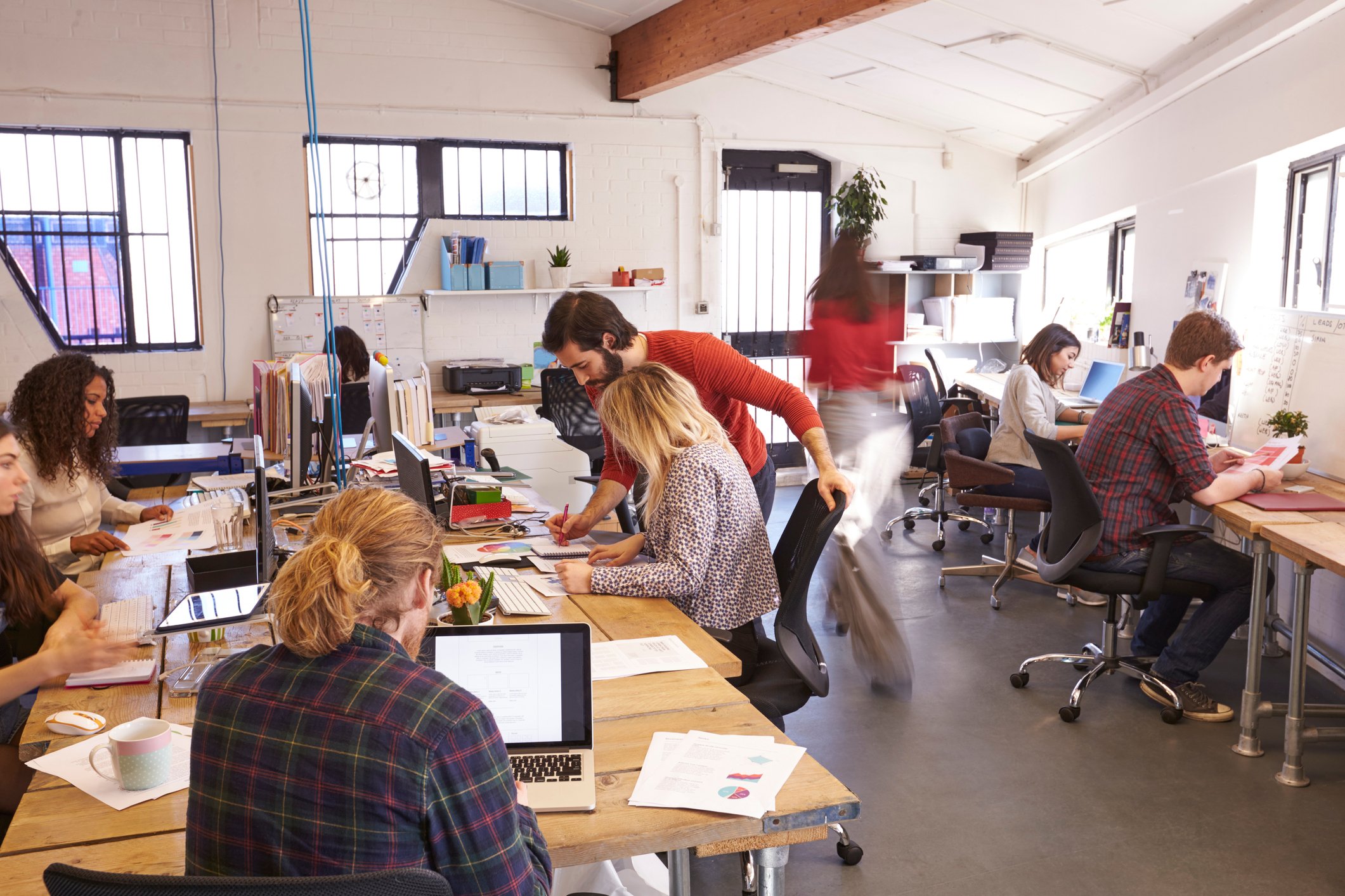 A busy open-plan office