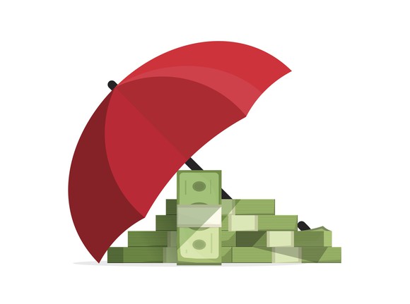 money under umbrella