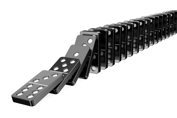Dominoes falling