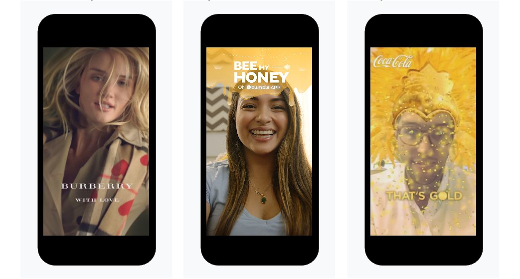 Snapchat's sponsored filters and ads.