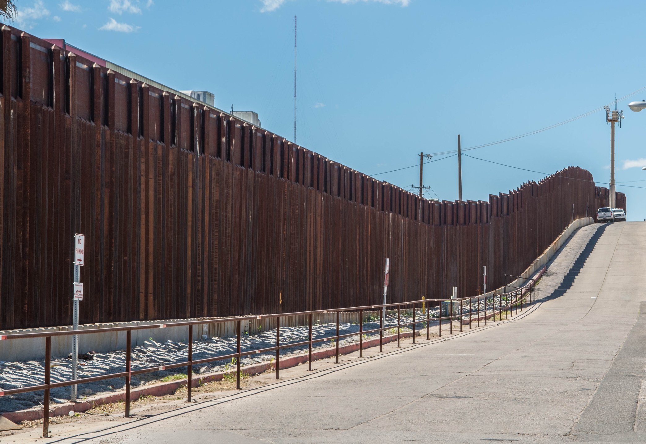 A wall on the U.S. border with Mexico.