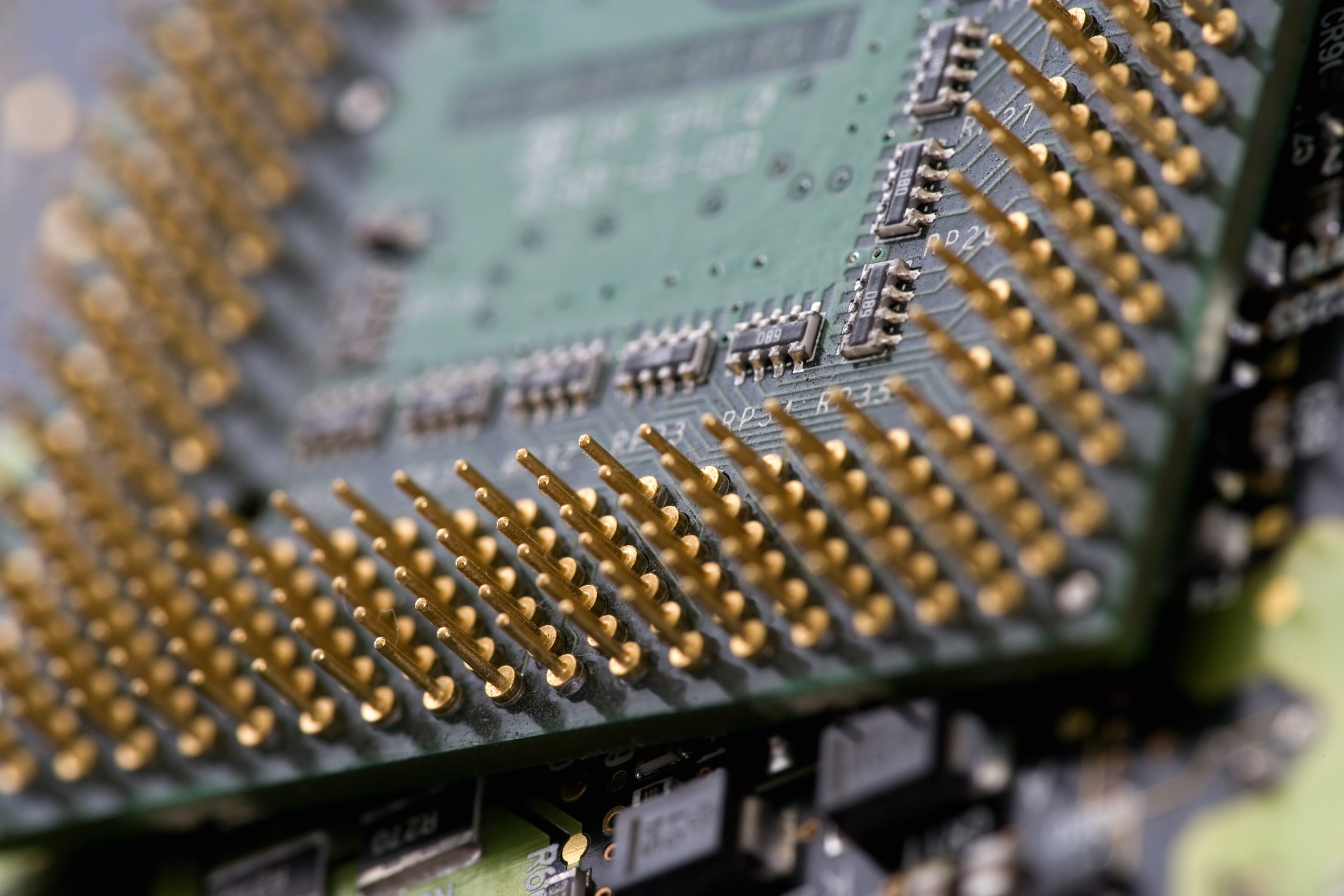 Close-up of computer chip.