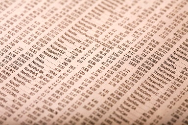 Newspaper stock quotes