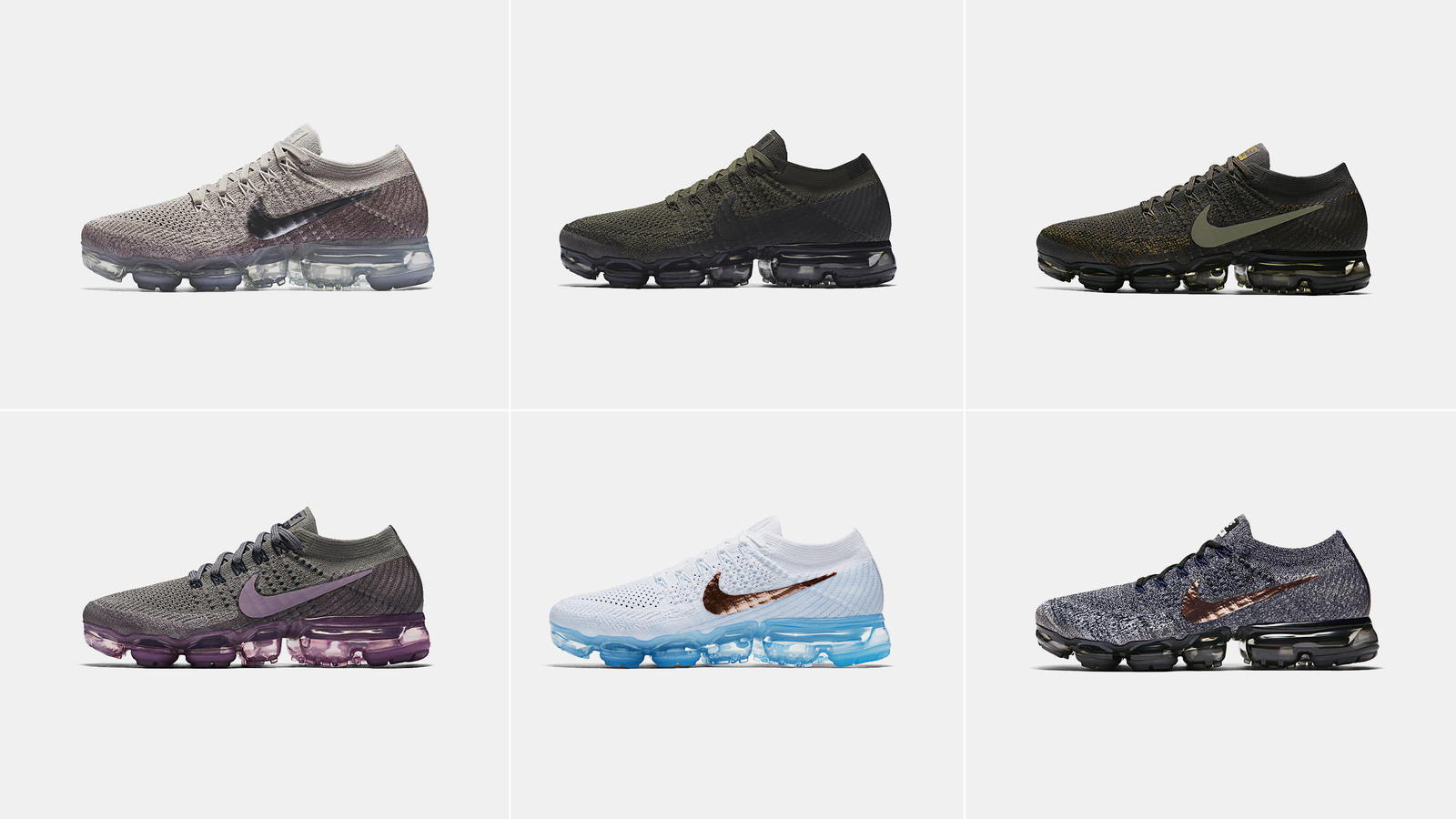 A selection of Nike Air VaporMax shoes