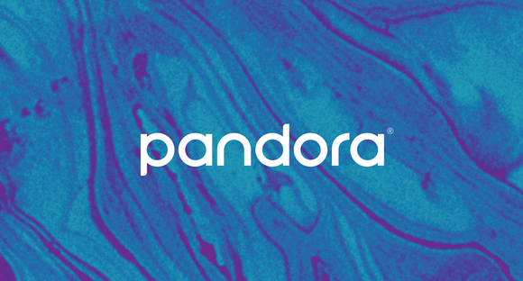 Pandora on colored lava flow backgrond.