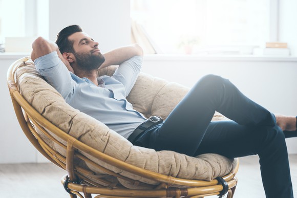 Man relaxing in chair
