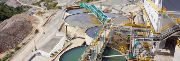 Treatment plant for silver processing.