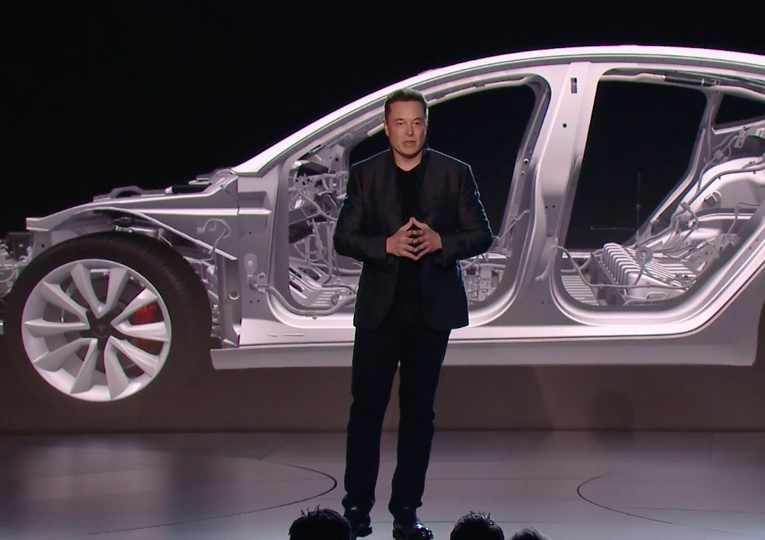 Elon Musk giving a presentation.