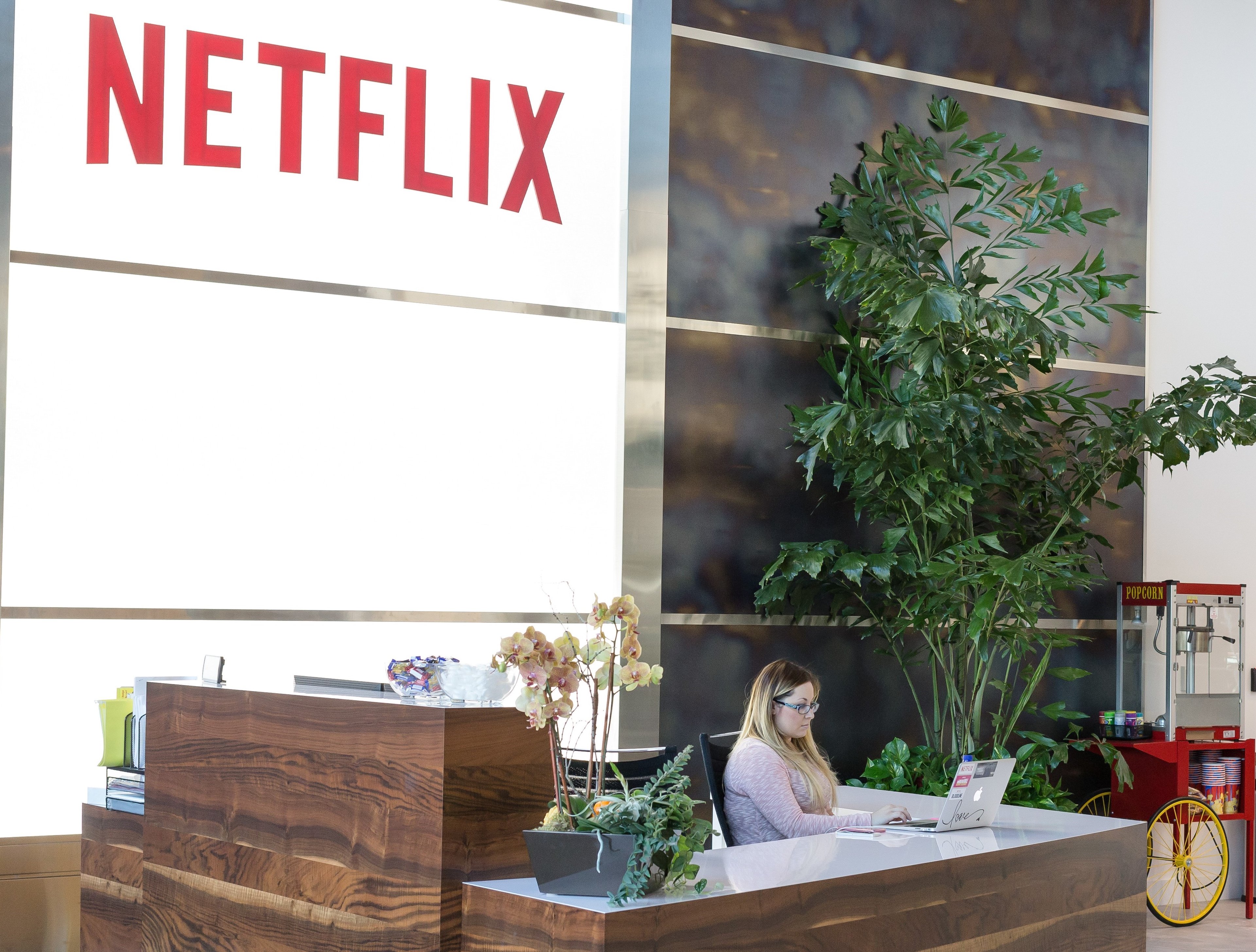 Netflix's lobby in Los Gatos, California