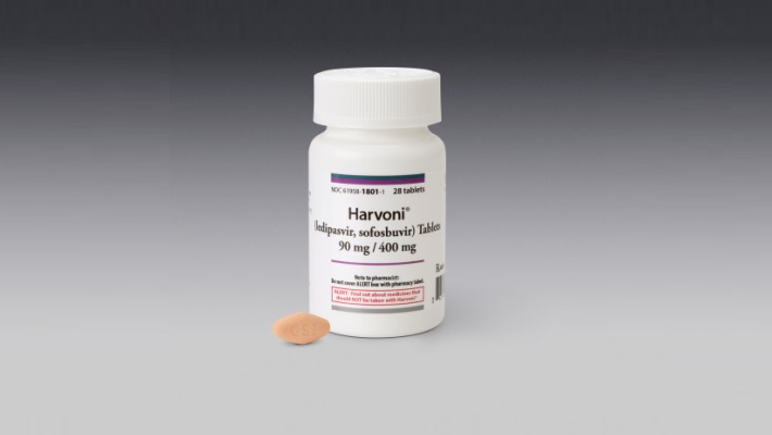 Harvoni bottle and pill