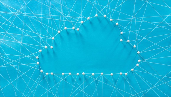 A graphical depiction of a cloud.