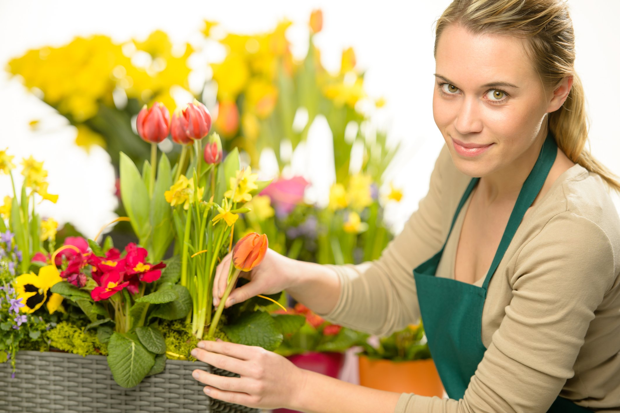 florist arranging flowers