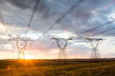 Power Lines Over Farmland