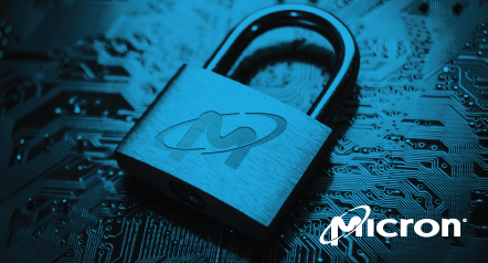 A Micron Technology logo on a lock.