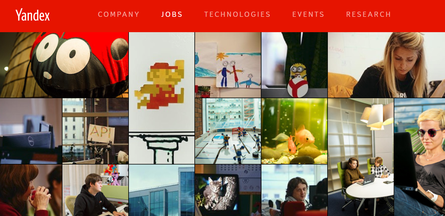 Yandex jobs board of pictures.