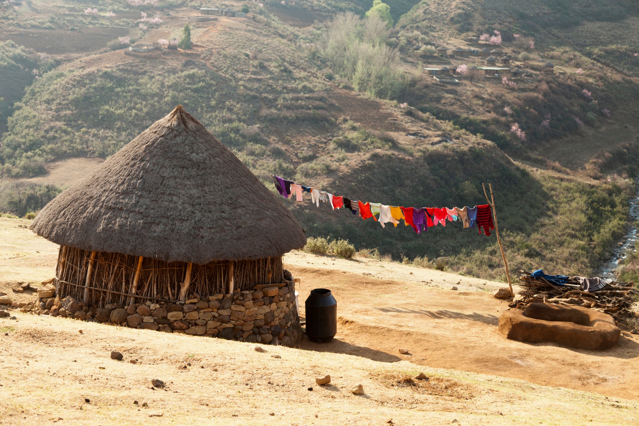 A rural Lesotho hut.