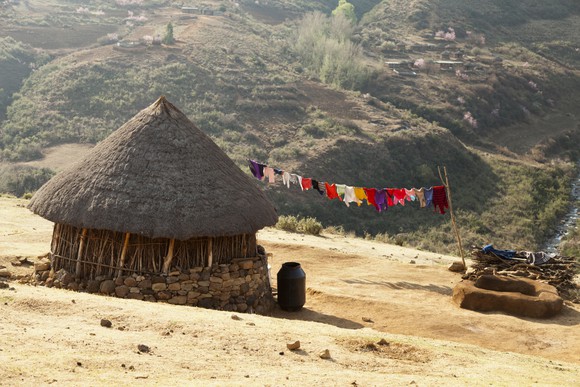 A rural Lesotho hut.