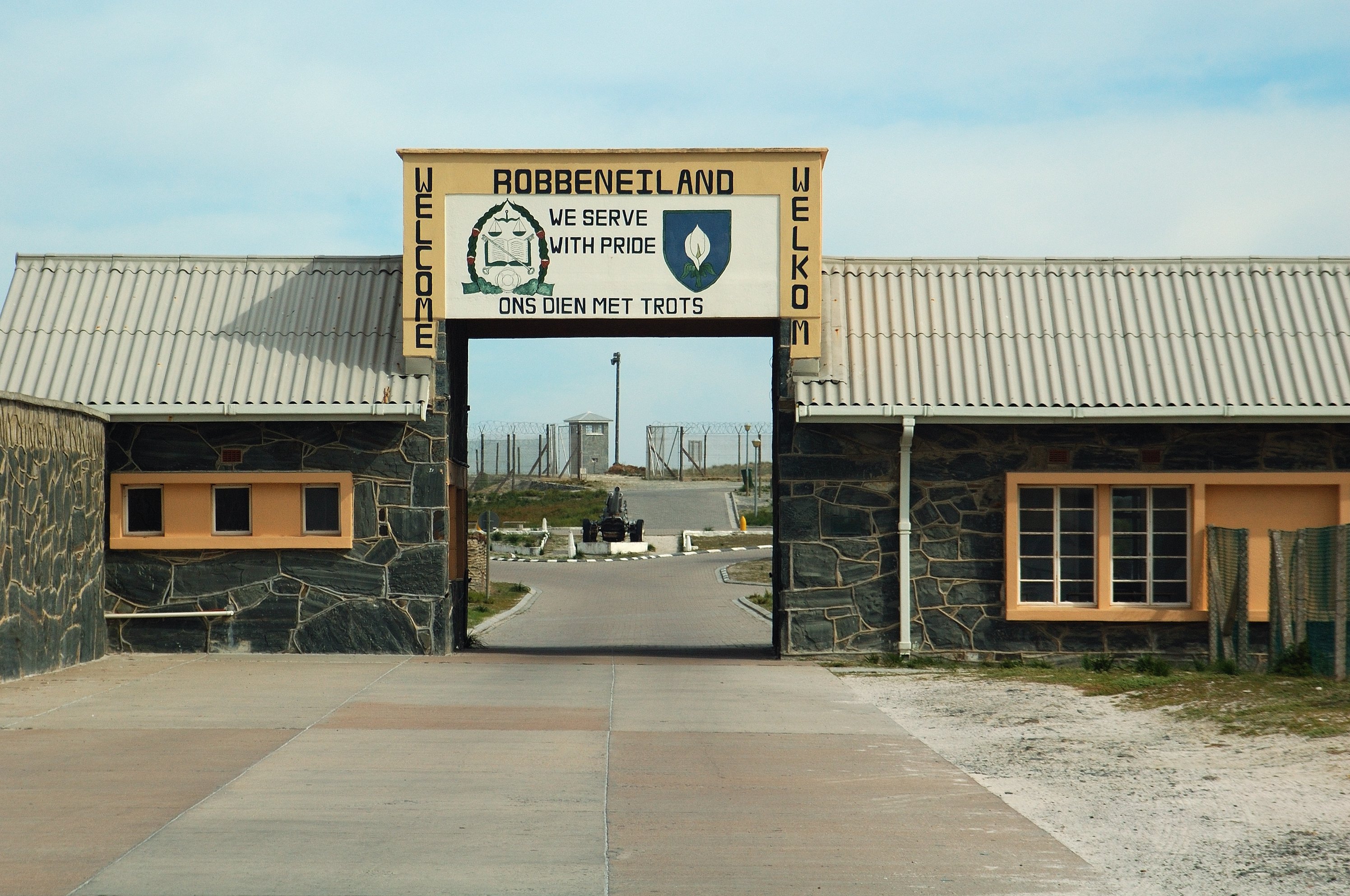 The entrance to Robben Island's jail