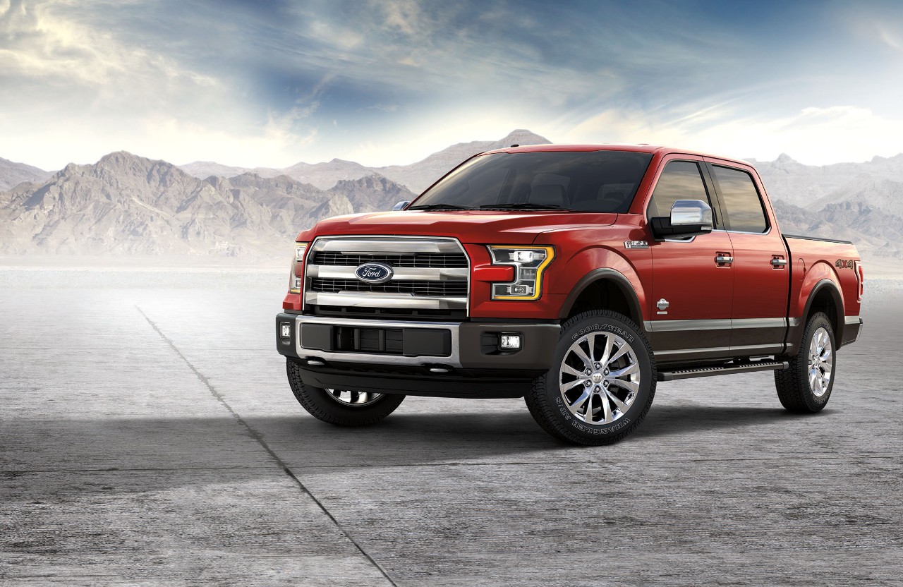 A red 2017 Ford F-150 King Ranch. 