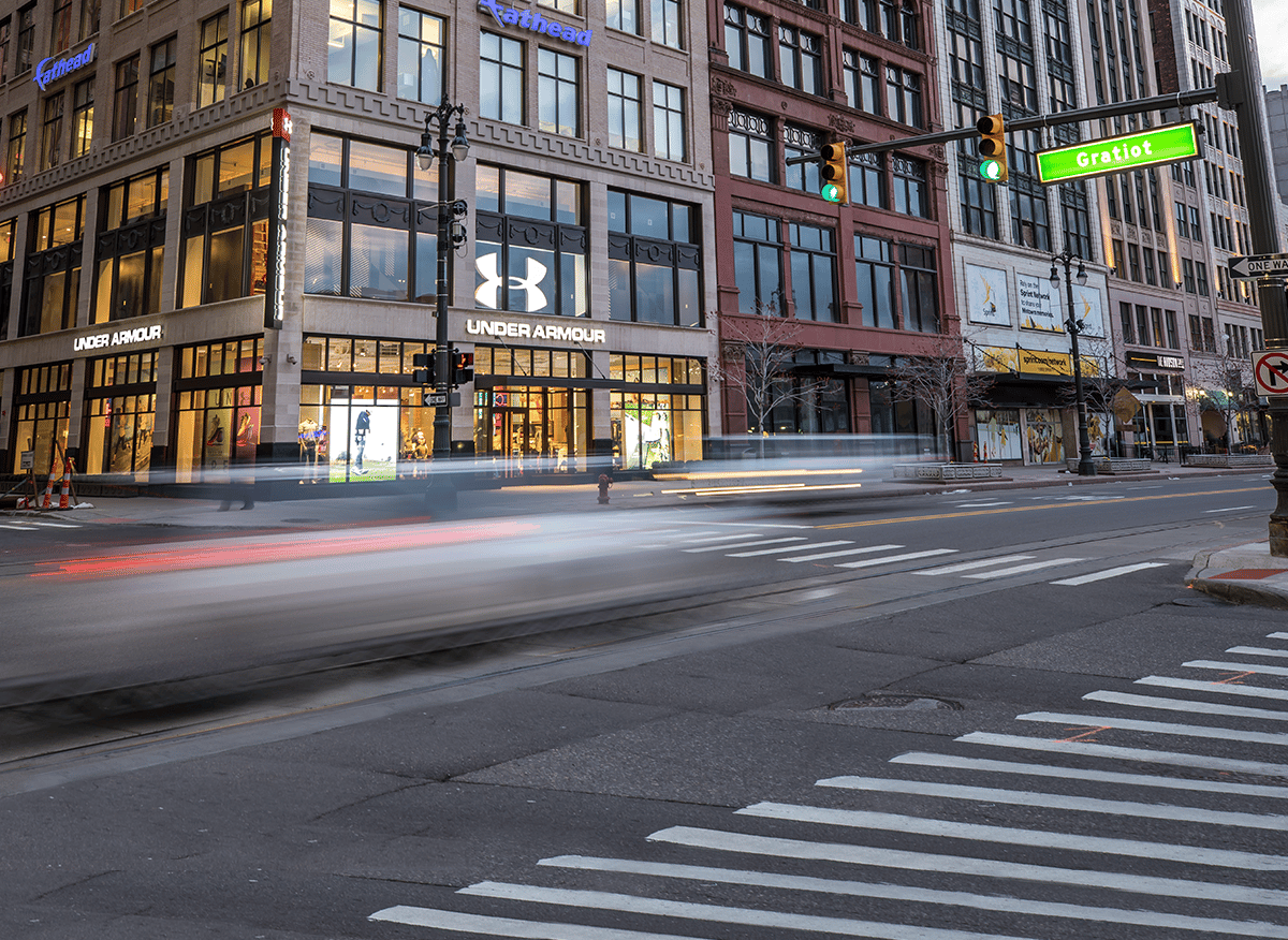 The outside of an Under Armour store.