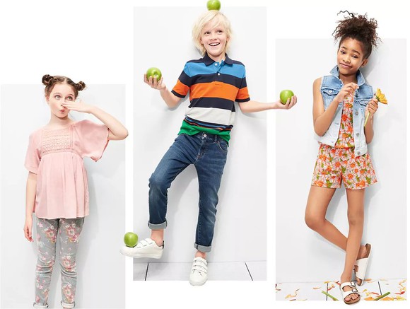 Kids wearing Gap apparel.