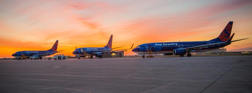 Sun Country Airlines planes on the tarmac