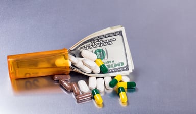 money from drug container