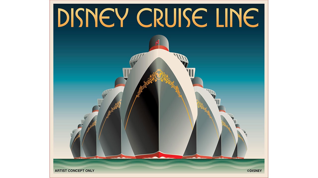 Concept art of Disney's seven ships that will be sailing by 2023.
