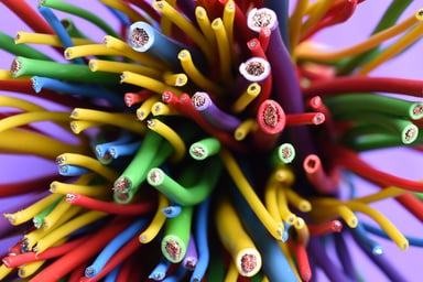 Colorful cable wires