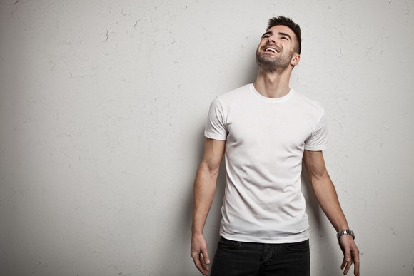 Man in cotton t-shirt