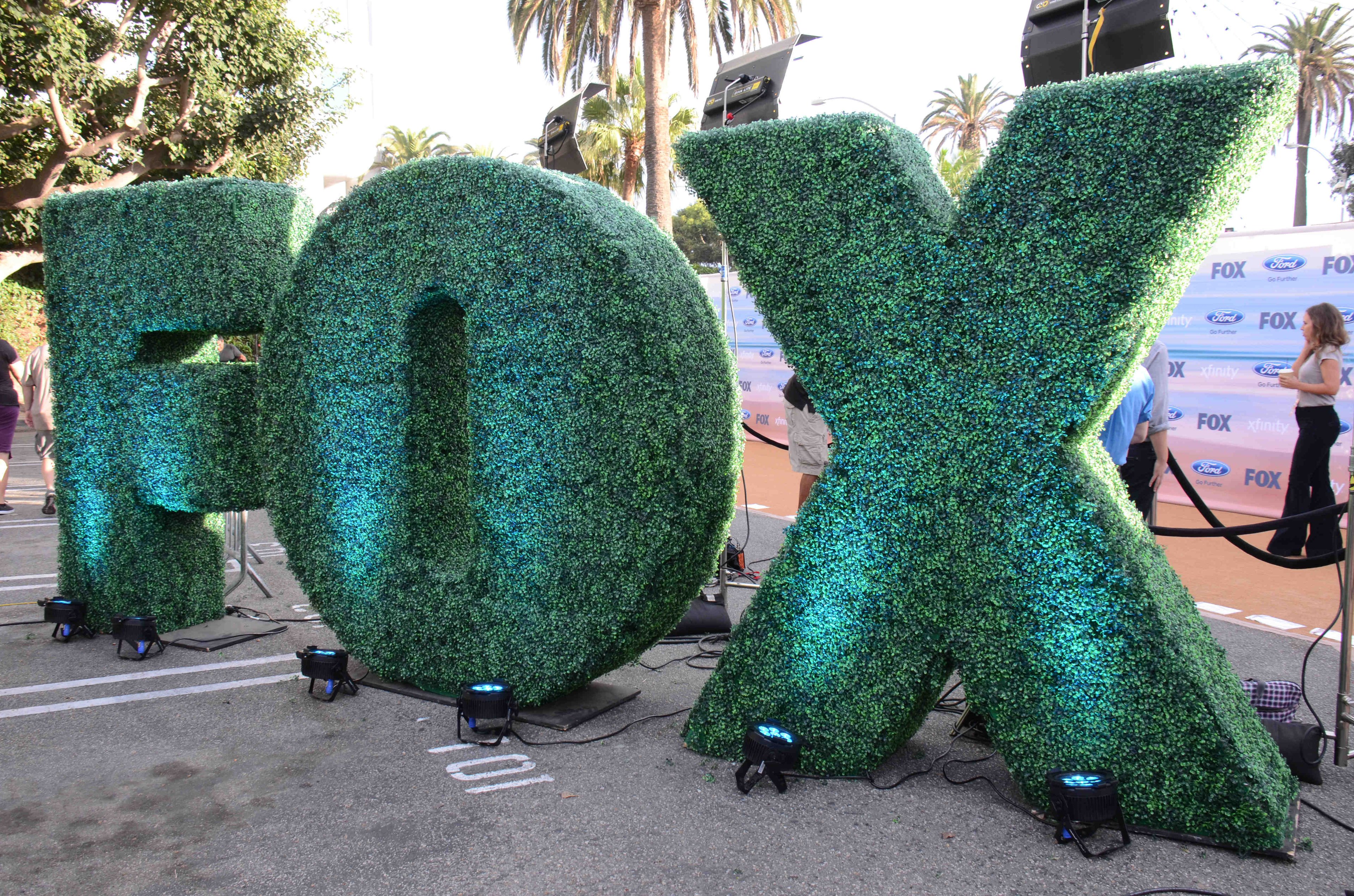 A Fox network logo made out of leaves.