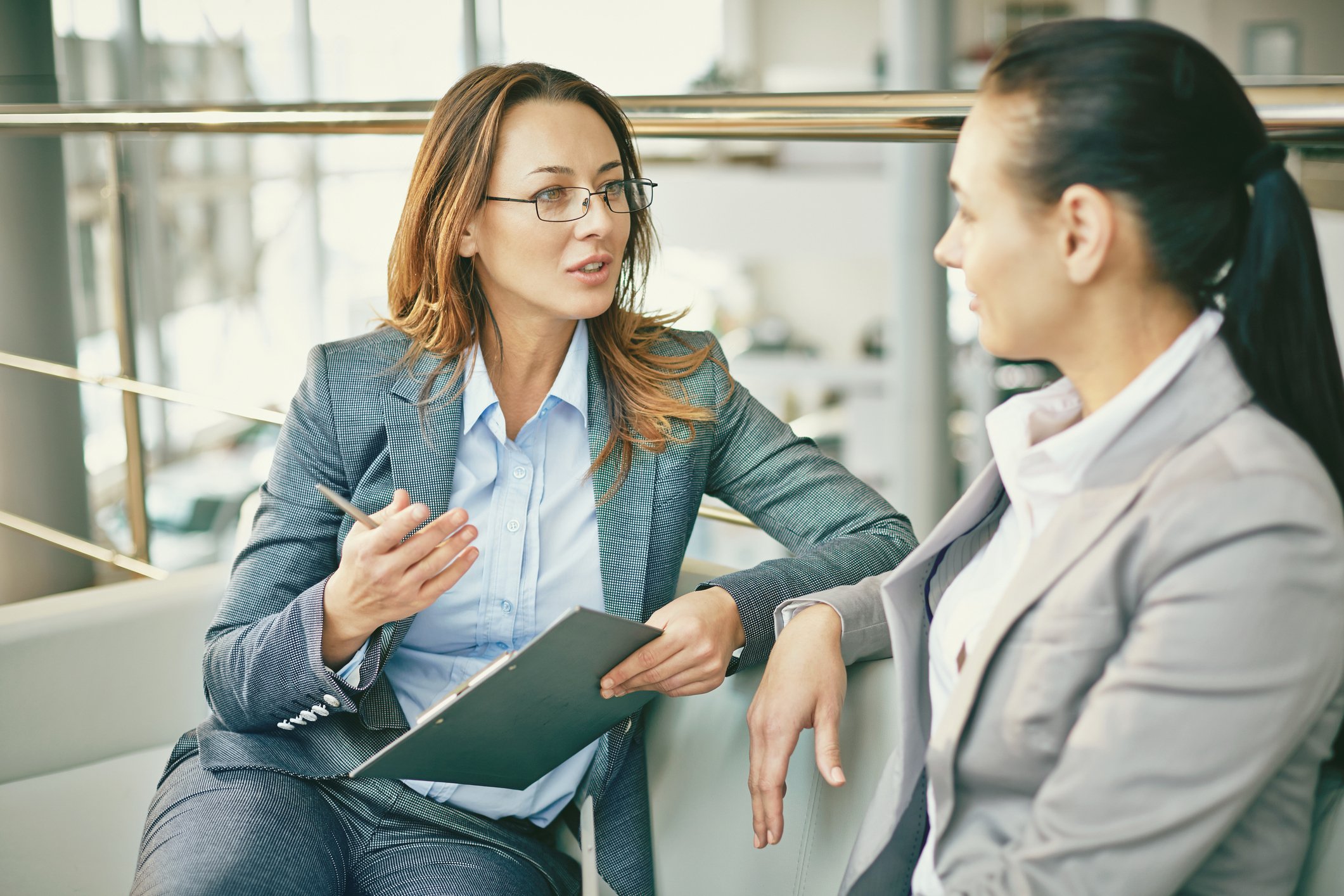 Employee discussing a raise with her boss
