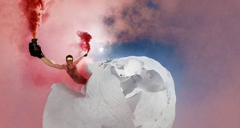 Spherical camera image from a GoPro camera.