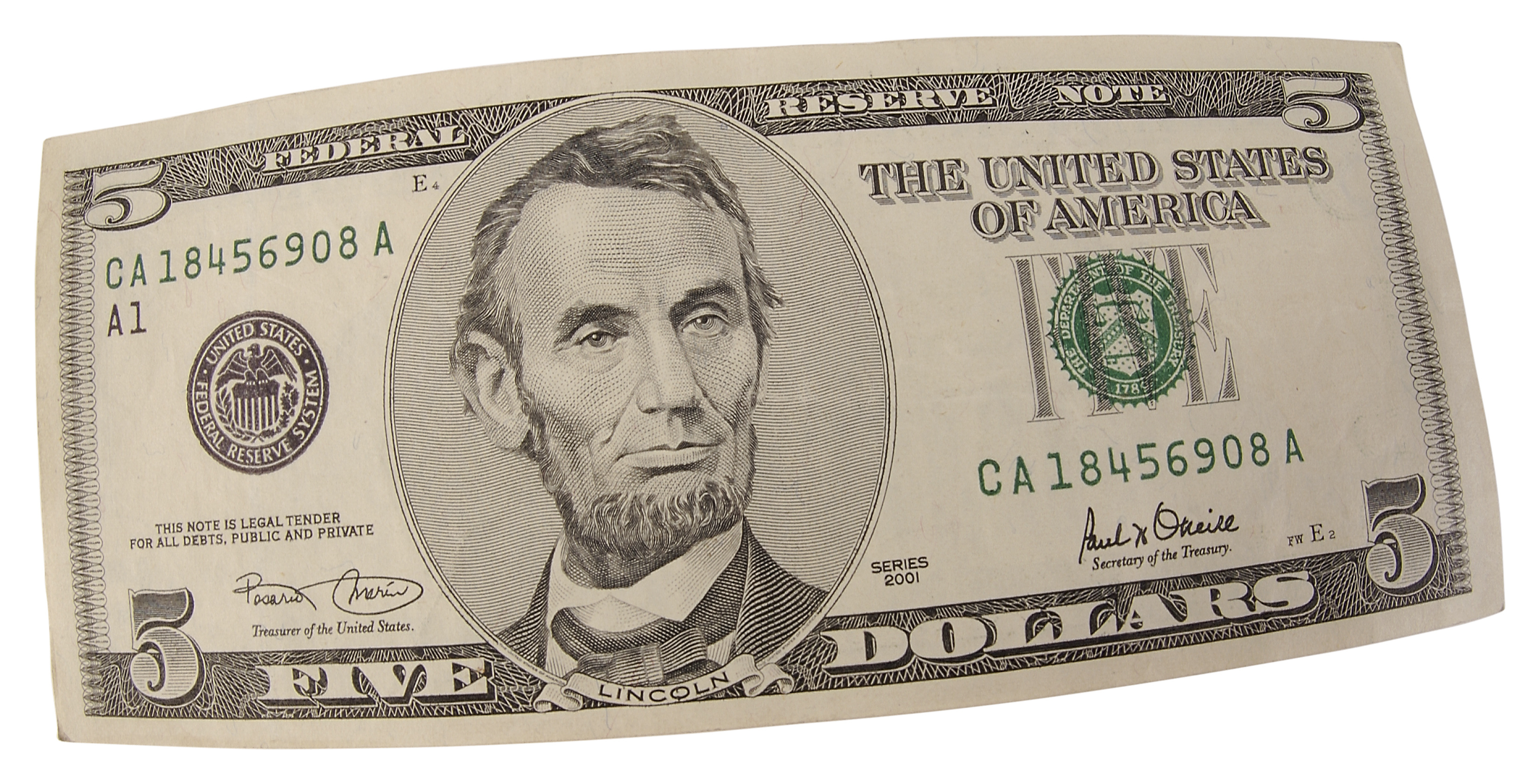 A $5 bill.