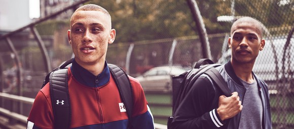 Two boys wearing Under Armour backpacks