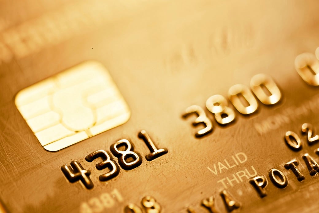 Close up photo of a credit card