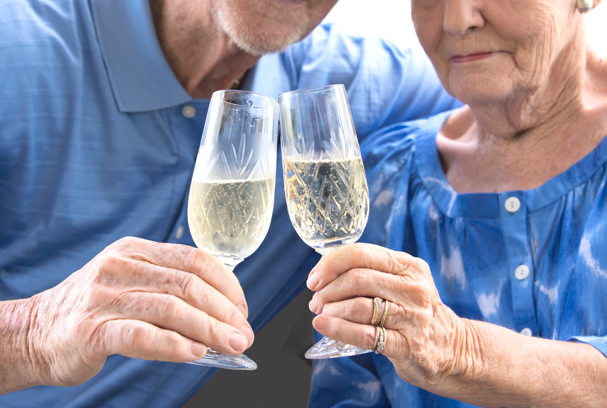 Senior couple toasting