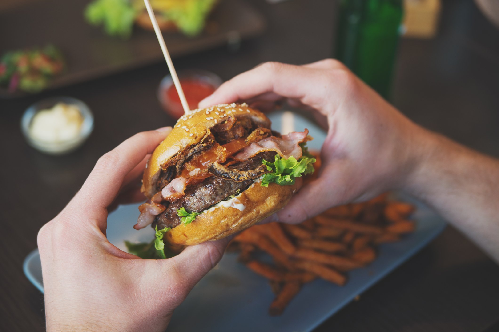 A bacon burger